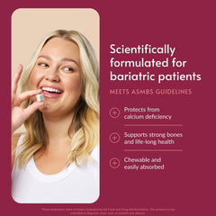 Bariatric Advantage Calcium Citrate Chewy Bites chews on plate, tasty calcium source