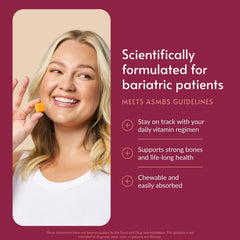 Close-up of Bariatric Advantage Calcium Citrate Chewy Bites showing chewy texture and orange flavor.