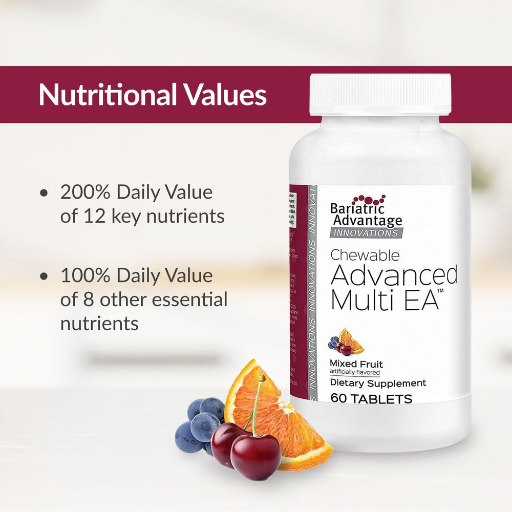 Bariatric Advantage strawberry-flavor chewables for a pleasant daily health routine.