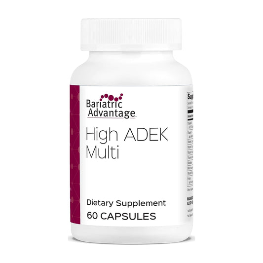 Bariatric Advantage High ADEK Multi bottle shown for daily post-surgery nutrition