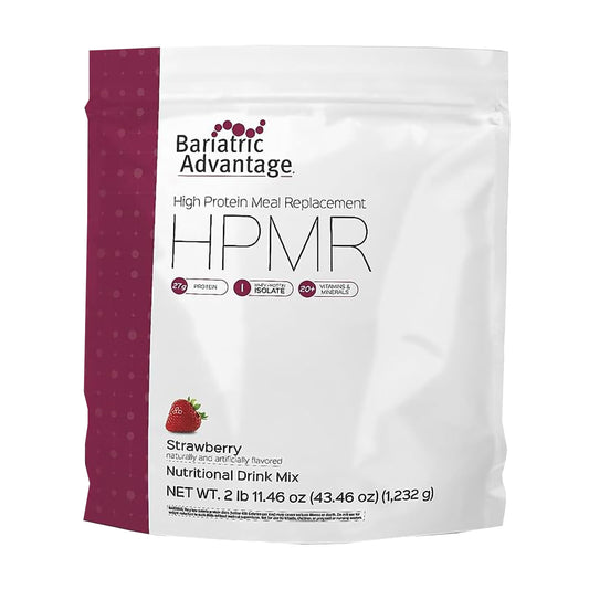Bariatric Advantage high protein meal replacement strawberry in a 43oz jar for post-surgery nutrition