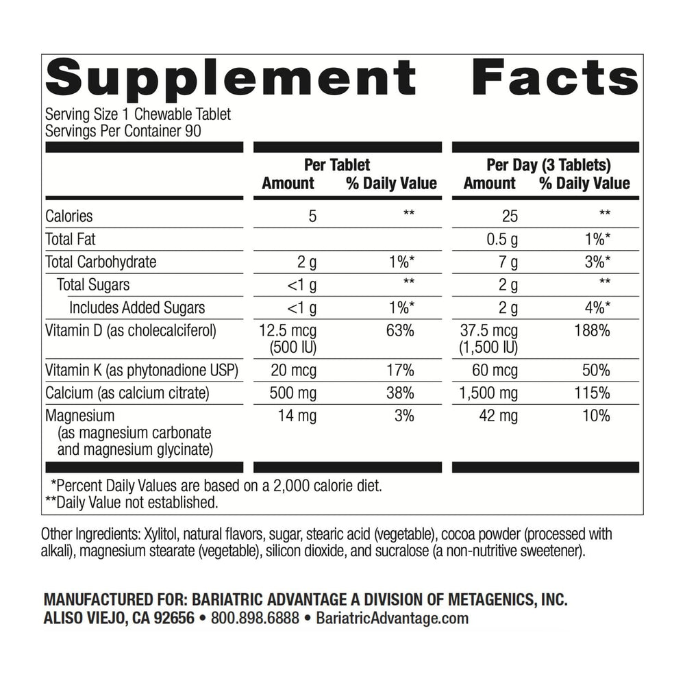 Bariatric Advantage magnesium glycinate image emphasizes nervous system wellness support.