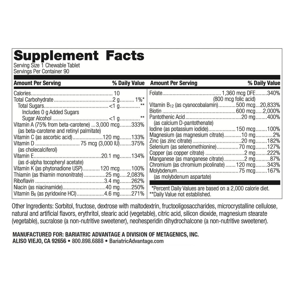 Front view of Bariatric Advantage Ultra Solo bottle highlights citrus flavor and single-daily dosing