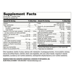 Front view of Bariatric Advantage Ultra Solo bottle highlights citrus flavor and single-daily dosing