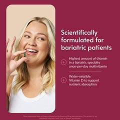 Close-up of Bariatric Advantage Ultra Solo with Iron capsule highlighting iron-fortified formula