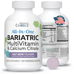 120-count Bariatric Choice bottle resting on a clean kitchen surface.