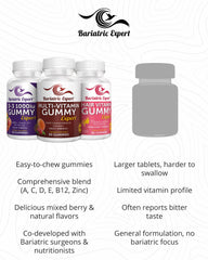 Bundle display of Bariatric Food Expert 3-pack and complementary chews.