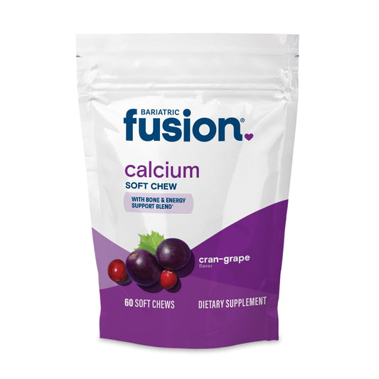 Bariatric Fusion calcium chews bottle front supports daily calcium intake