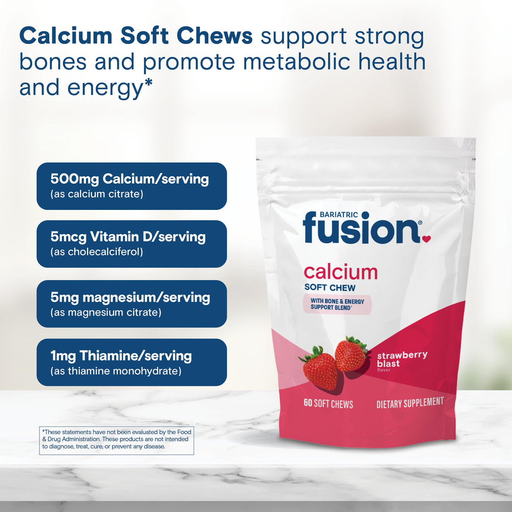 Bariatric Fusion Calcium Chews daily-use scenario with calendar reminder