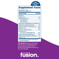 Bariatric Fusion calcium chews label highlights vitamin D3 and minerals