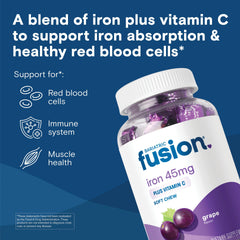 Close up of Bariatric Fusion grape iron chews highlighting grape flavor