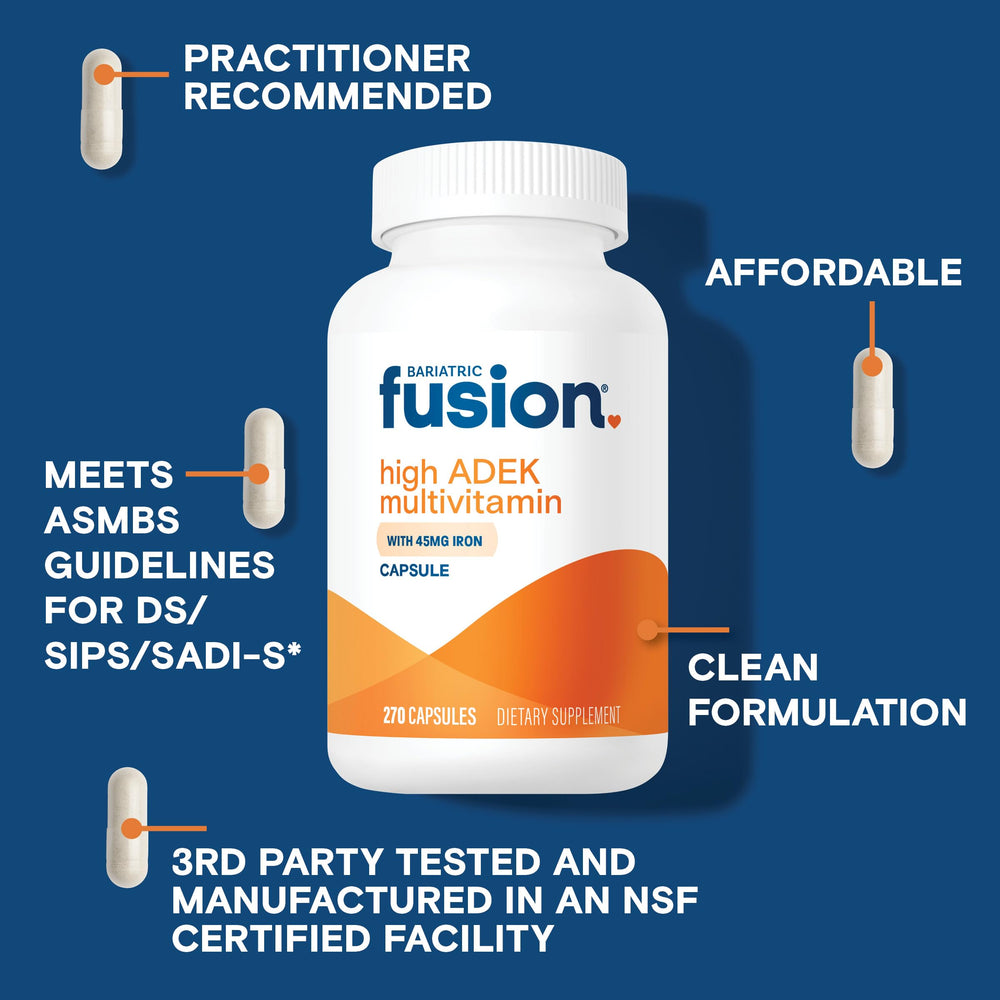 Front label of Bariatric Fusion High ADEK packaging.