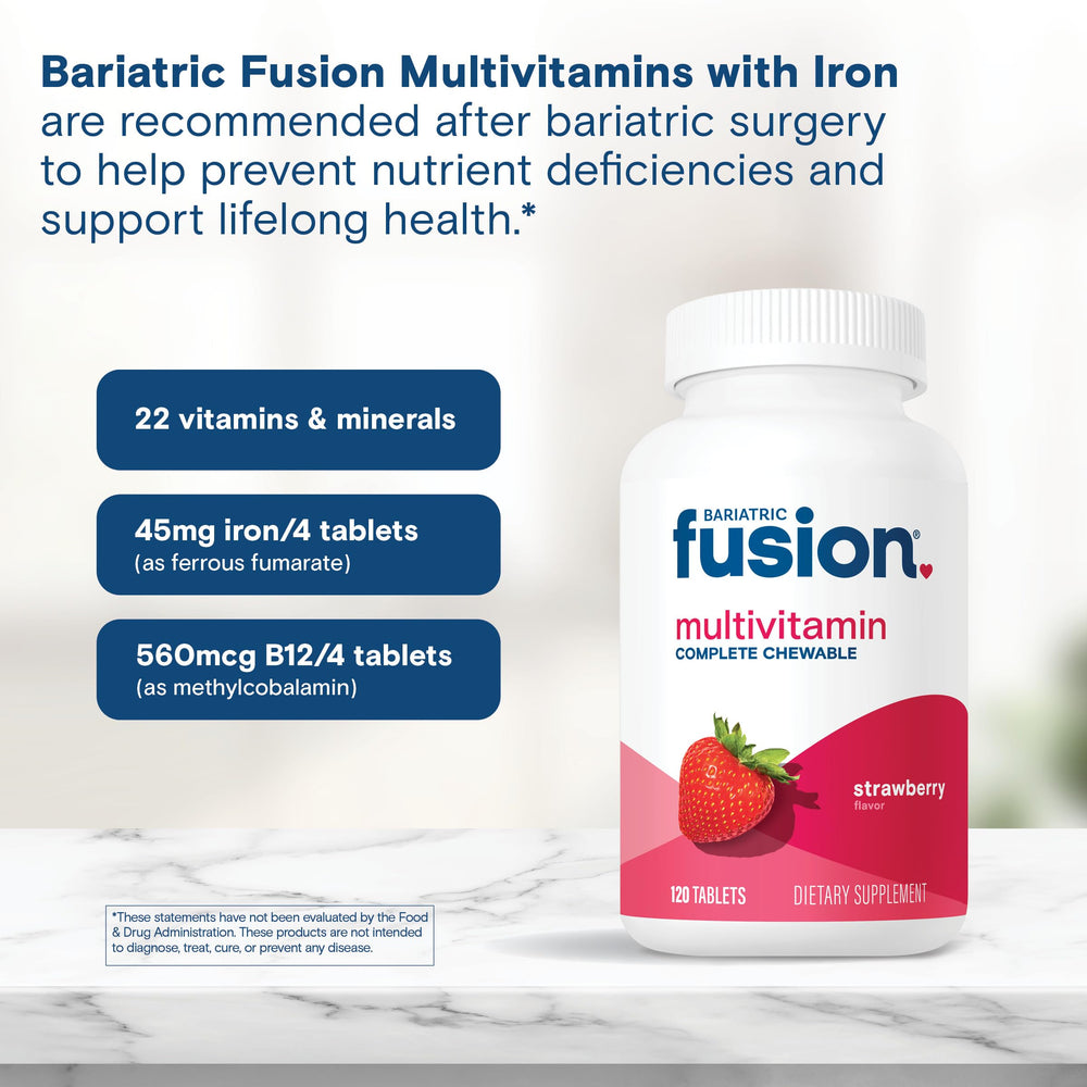 Bariatric Fusion bottle with simple usage instructions