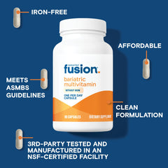 Bariatric Fusion iron-free formula ideal for gastric bypass recovery.