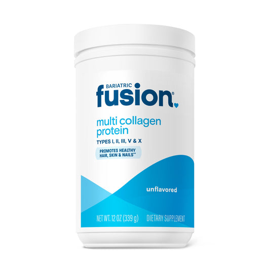 Bariatric Fusion unflavored multi collagen powder bottle front supports daily joint health