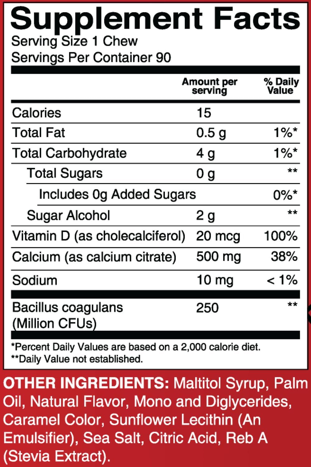 BariatricPal 90 chews per bag packaging close-up.