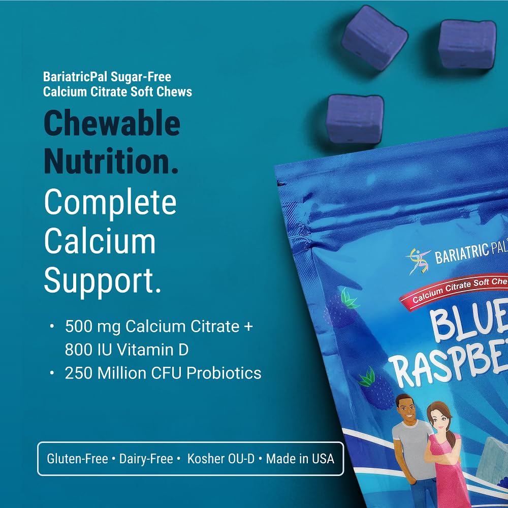 BariatricPal soft chews close-up highlighting sugar-free formulation and flavor.