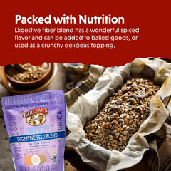 Barlean's Digestive Seed Blend whisked into a smoothie for added fiber