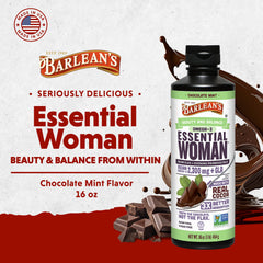 Barlean's Essential Woman bottle on kitchen counter — easy integration into daily wellness routine.