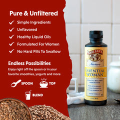 Close-up of the label highlighting vegan, non-GMO, gluten-free features.