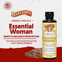 Pouring Barlean's Essential Woman for easy daily use and fast absorption.