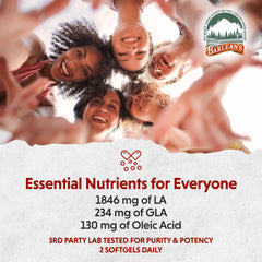 Barlean's EPO capsules on table with water for daily routine