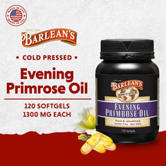 Barlean's EPO capsules poured for everyday omega-6 intake