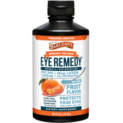 Barlean's Eye Remedy bottle with Tangerine flavor for easy daily omega-3 intake.