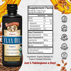 Barlean's flax seeds image, organic and vegan ingredients