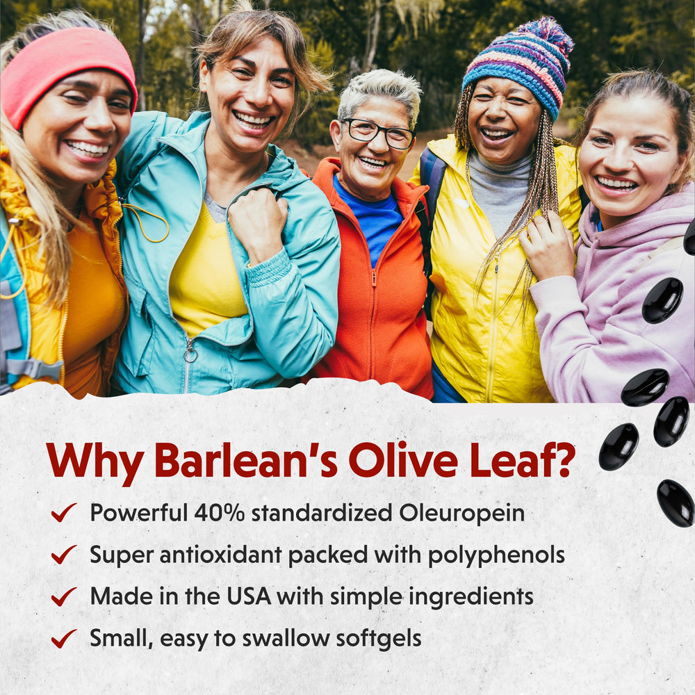 Label detail shows 40% standardized oleuropein for potency.