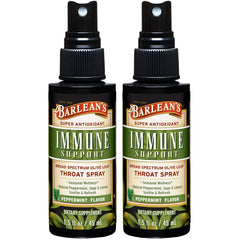 Barlean's Olive Leaf Complex Throat Spray bottle pour for throat relief.