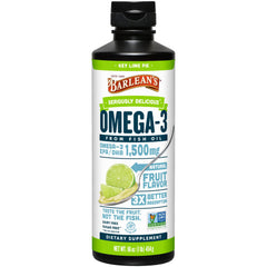 Barlean's Key Lime Pie Omega-3 bottle may support brain and heart health.