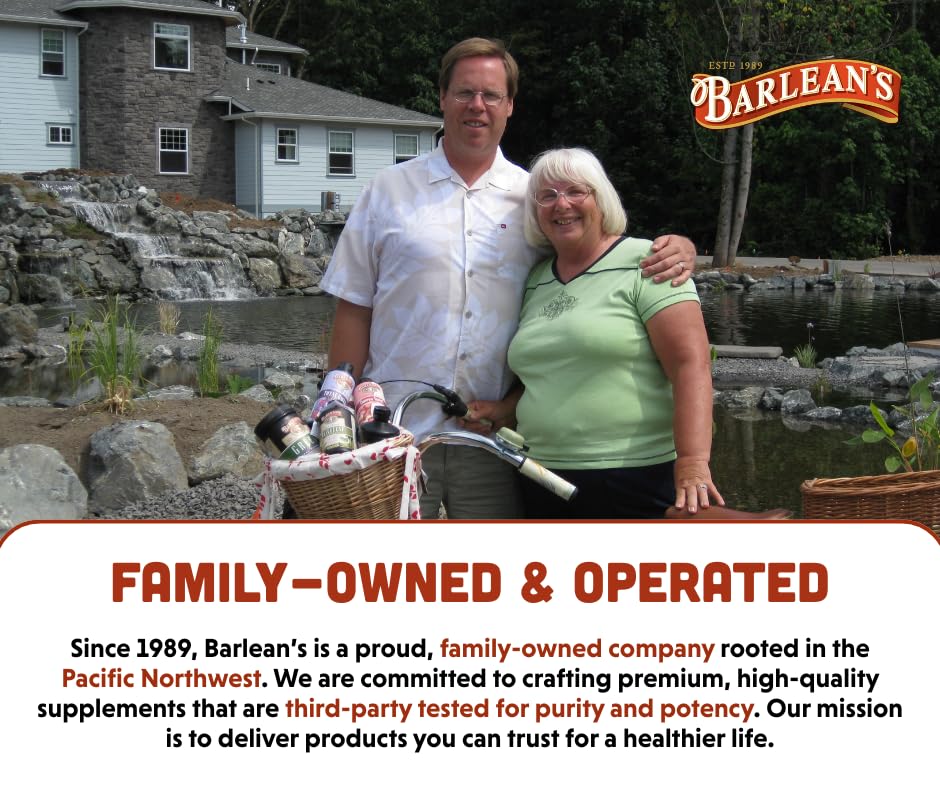 Refrigerated Barlean's Omega-3 bottle after opening to maintain freshness.