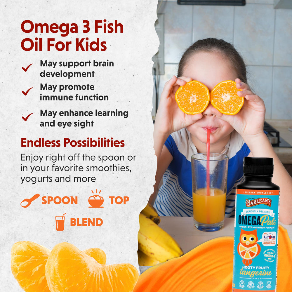 Barlean's Omega Pals drizzle over yogurt for kid-friendly taste