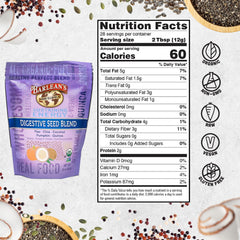 Barlean's Organic Digestive Seed Blend packaging showing USA-made quality