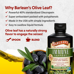 Barlean's Spanish olive leaves harvest image suggesting Andalusian sourcing