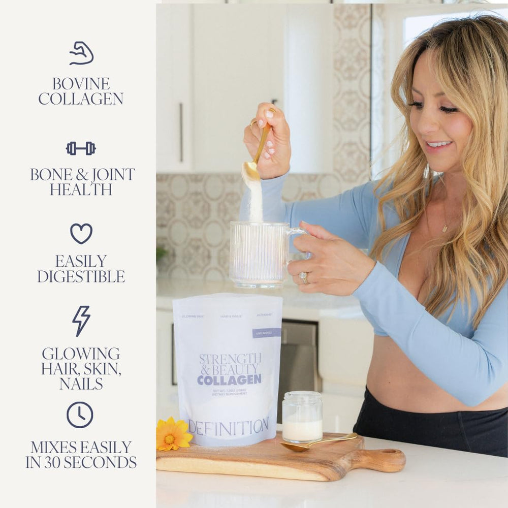 Barre Definition collagen unflavored scoop stirred into tea for a smooth, clump-free mix.