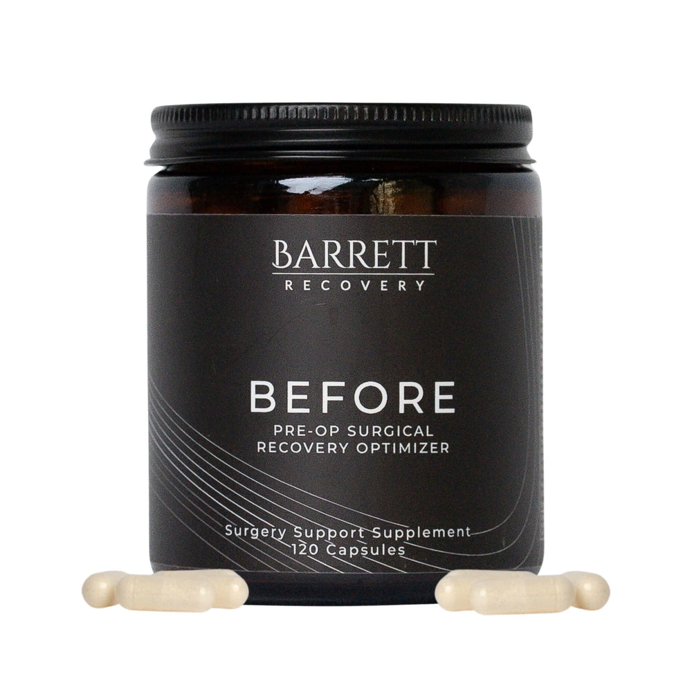 Barrett Recovery BEFORE packaging label clearly designed for pre-op support
