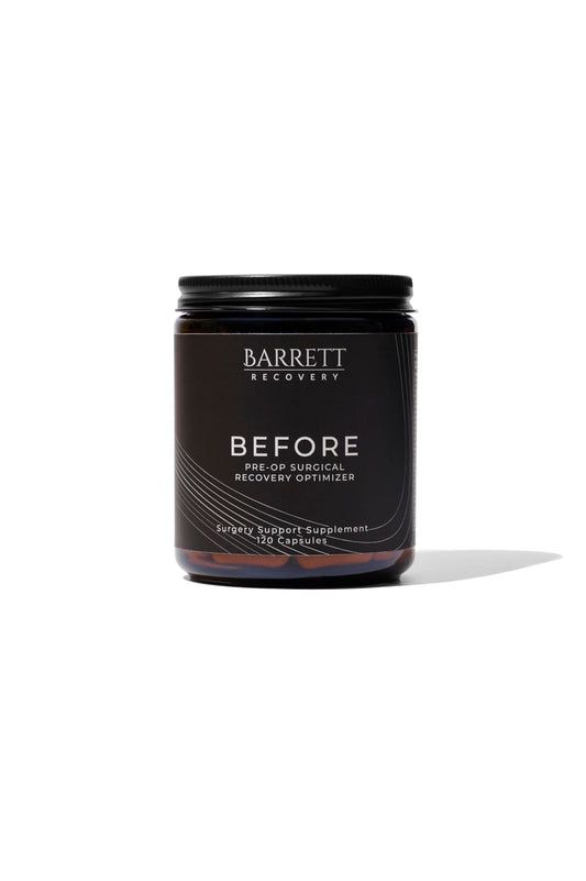 Barrett Recovery BEFORE pre-surgery bottle showing convenient capsules for daily prep