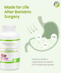 Barslim bottle back label with nutrition facts for post-op use