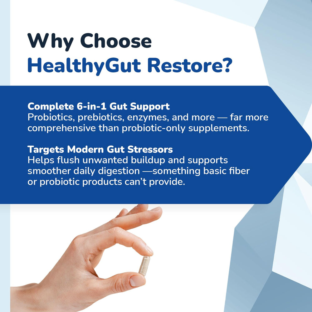 Barton Nutrition Healthy Gut Restore capsules dispense for convenient daily use.
