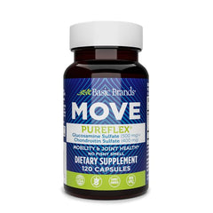 Basic Brands Move Pureflex bottle front view highlighting joint support for mobility
