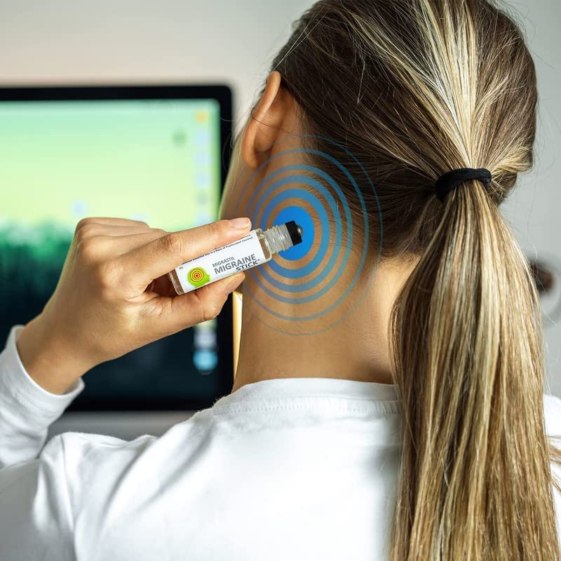 Three-pack Migrastil Migraine Stick on display for value.