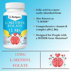 Basigano ingredients label highlights B6 and B12 for balanced support.