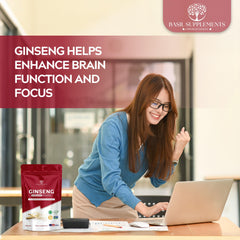 Basil Supplements ginseng powder in tea cup blends smoothly.
