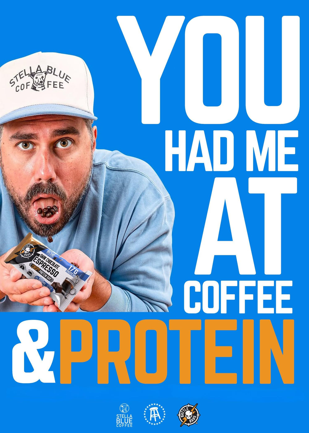 Battle Bars Dark Chocolate Espresso bar in hand for on-the-go energy