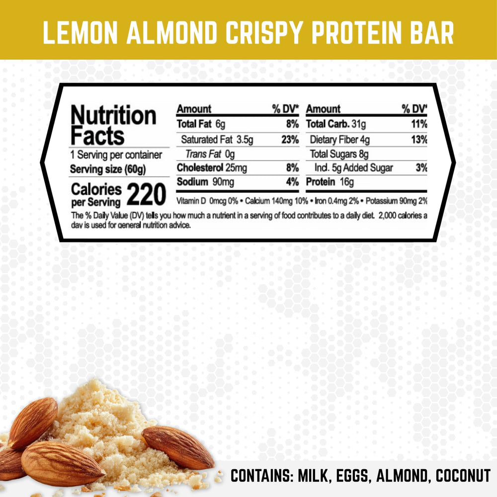Battle Bars Lemon Almond 60g box, convenient multi-pack for busy days.