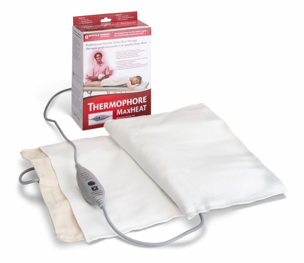 Weighted, pliable MaxHEAT Plus pad hugging the body for full contact and comfort.