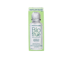 Bausch + Lomb Biotrue Travel Solution pack front showing convenient six-count kit