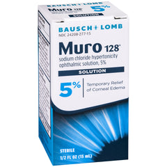 Hands preparing Muro 128 for ophthalmic use in routine.
